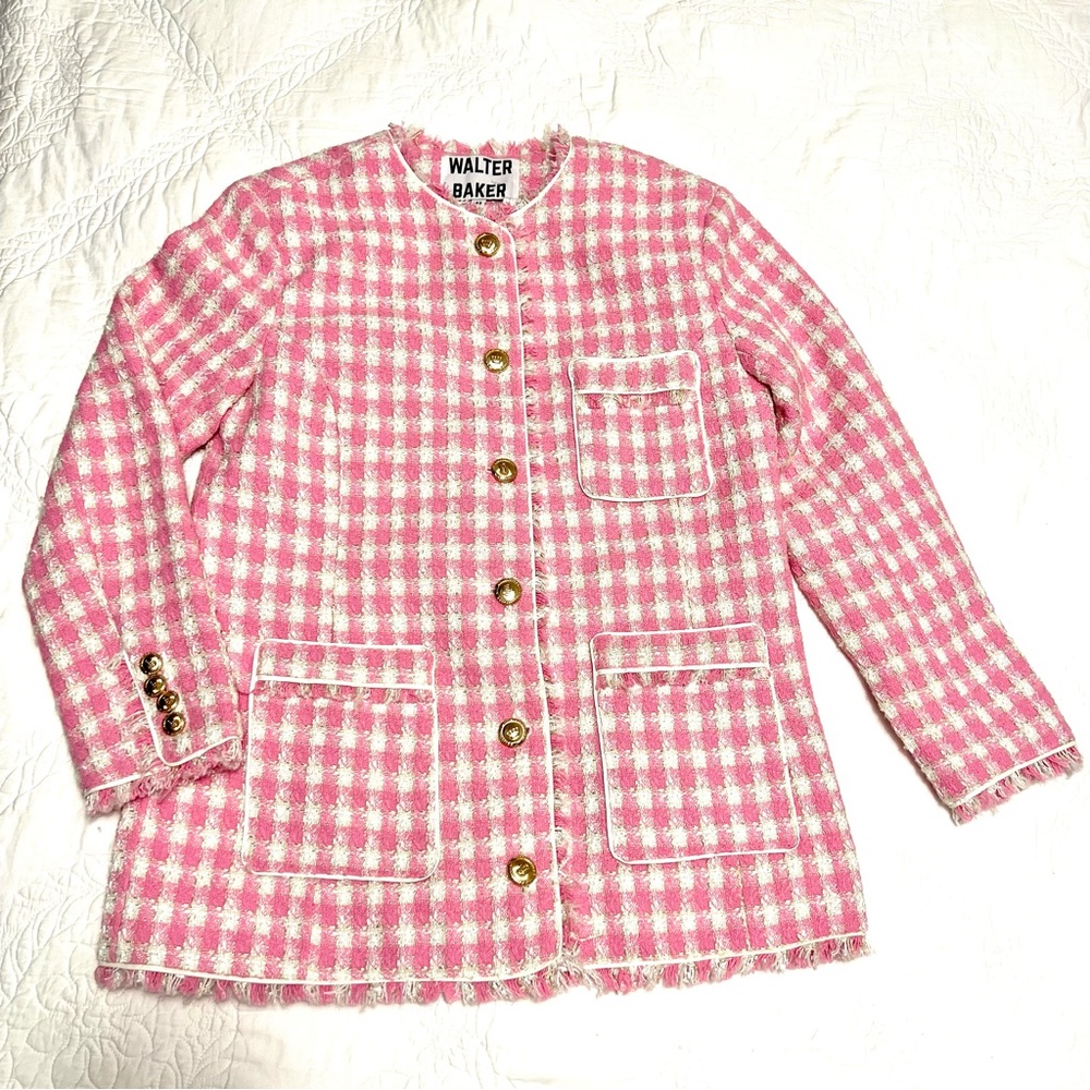 NWT WALTER BAKER KENNEDY NAUTICAL TWEED PINK JACKET AND KAILYN SKIRT SET - Picture 9 of 15